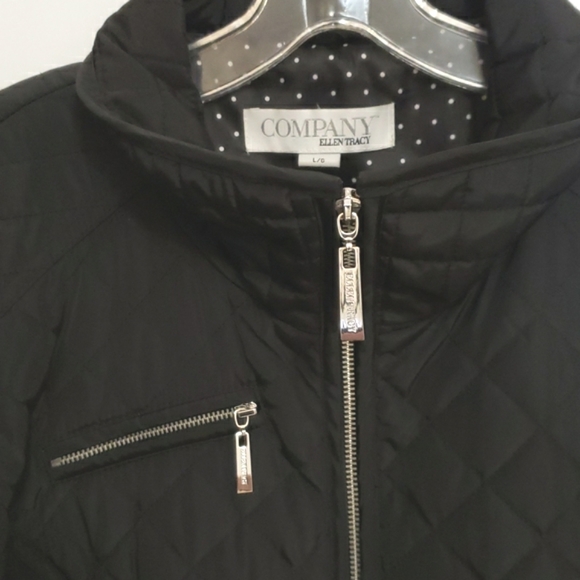 Ellen Tracy Quilted Black Jacket EUC L - Picture 4 of 10